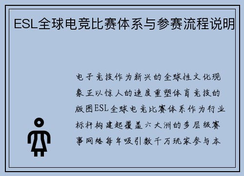 ESL全球电竞比赛体系与参赛流程说明